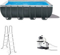 Rectangular Above-Ground Swimming Pool Set – Includes 1200 GPH Sand Filter, Cover & Safety Ladder