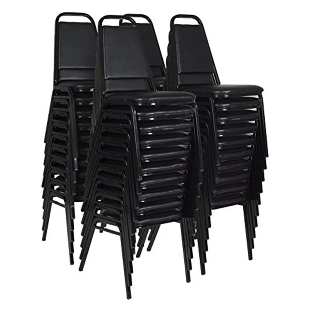 Regency Restaurant Stack Chairs, Black, PK40 8029BK40PK