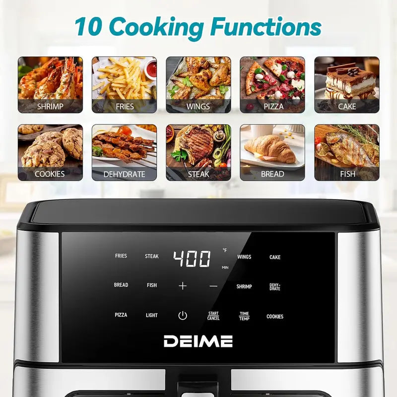 DEIME 10.2QT High-Capacity Oil-Free Air Fryer Oven – 1700W Large Convection Cooking System