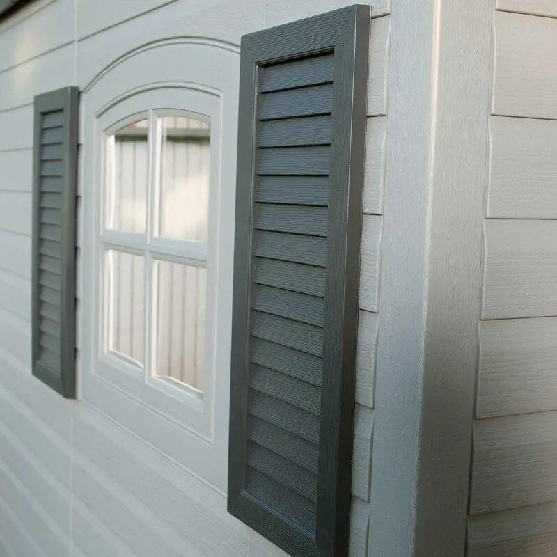 Side-Entry 15 ft Wide x 8 ft Deep Plastic Storage Shed with Dual Access Points