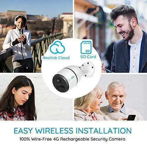 Solar-Powered 4G LTE Outdoor Security Camera – Wireless, Weatherproof, Rechargeable Battery System