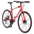 Schwinn Kempo Hybrid Road Bike – 700c Wheels, 21-Speed Shimano Drivetrain, Men's Red Frame