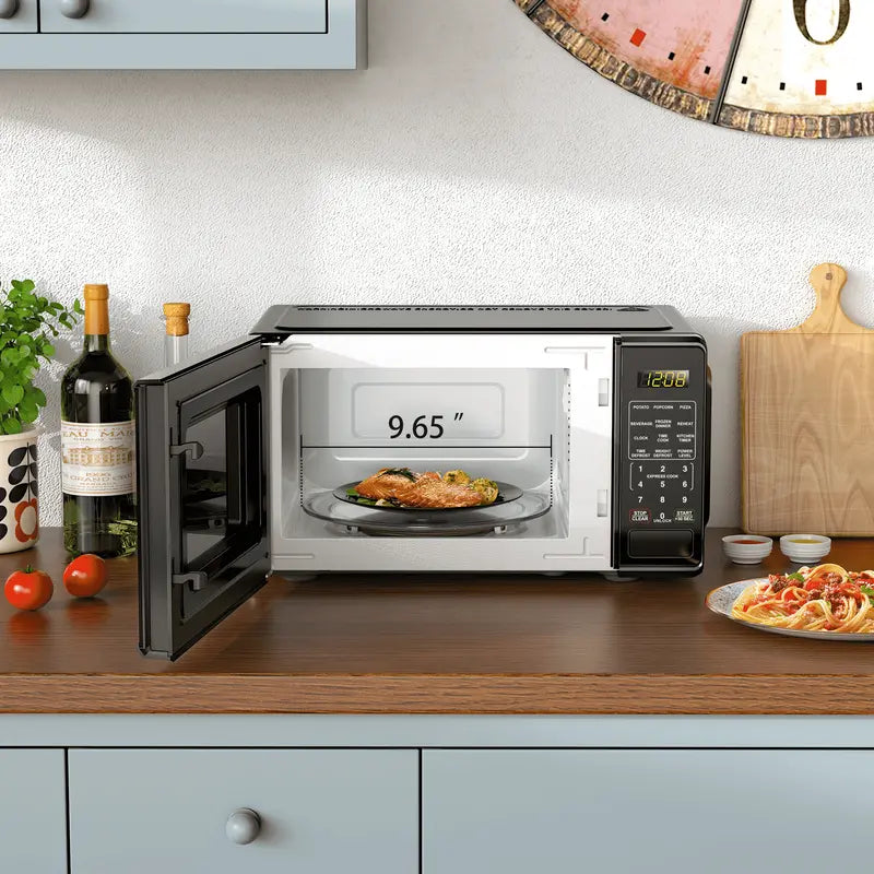 Mainstays 0.7 Cu Ft Compact Microwave – 700W Black Model with Digital LED Display