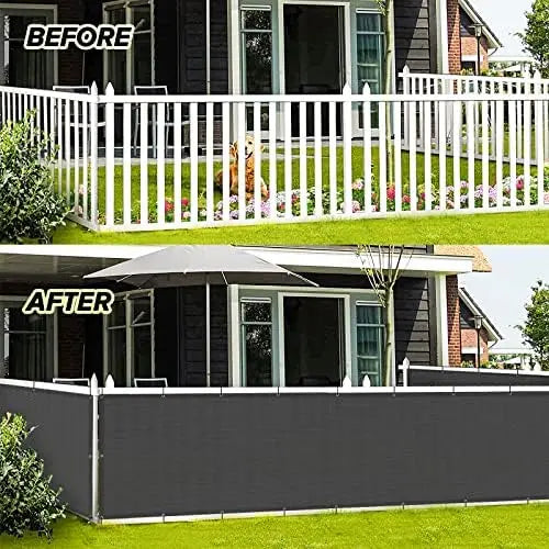 LOVE STORY 3'x10′ Charcoal HDPE Privacy Screen Fence Cover – UV Protection, Weather-Resistant for Deck, Patio, Backyard, Pool, Porch, Railing