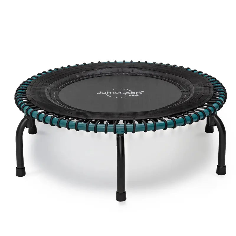 JumpSport 350 Pro Indoor Trampoline – 39″ Fitness Trampoline with Enhanced Stability & Cardio Focus (Teal/Black)