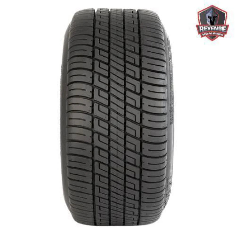12" Azusa Machined Black Golf Cart Wheels and Tires Combo (205/30 - 12) Set of 4