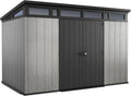 Keter Artisan 11′ x 7′ Modern Resin Storage Shed Kit – Stylish, All-Weather Outdoor Storage for Patio Furniture & Garden Equipment