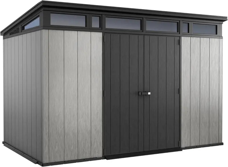 Keter Artisan 11′ x 7′ Modern Resin Storage Shed Kit – Stylish, All-Weather Outdoor Storage for Patio Furniture & Garden Equipment
