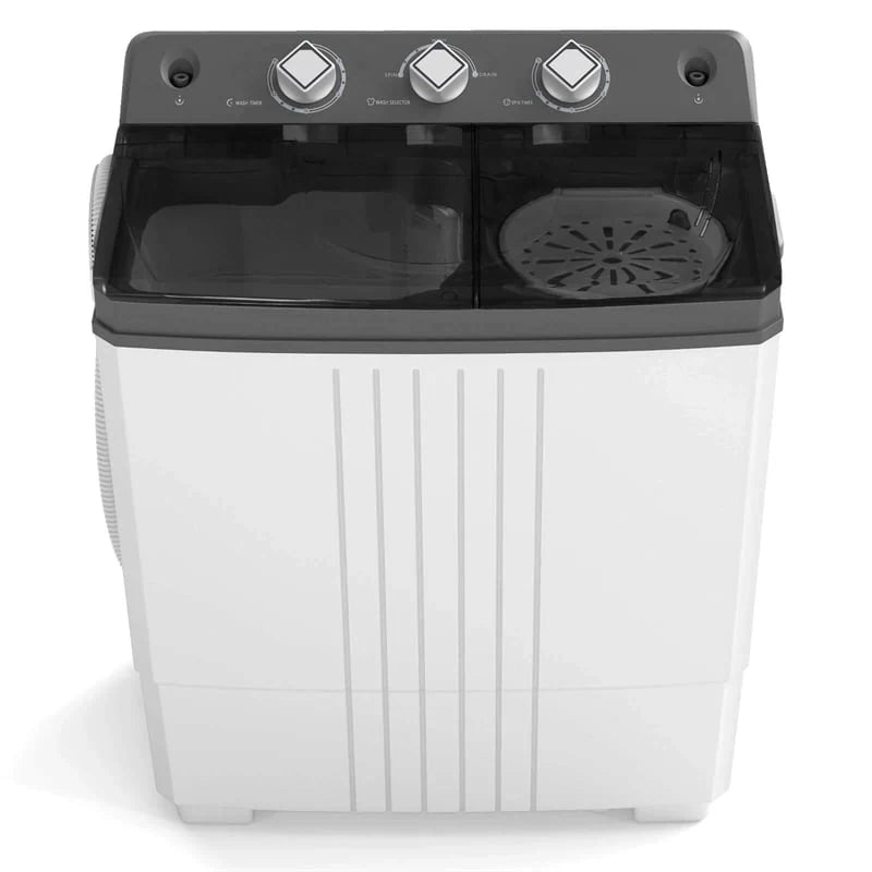 Portable Washing Machine, 2-in-1 Twin Tub Washer Spin Dryer Combo with Built-in Drain Pump, 20LB Capacity & Compact for Apartment, Dorm & RV