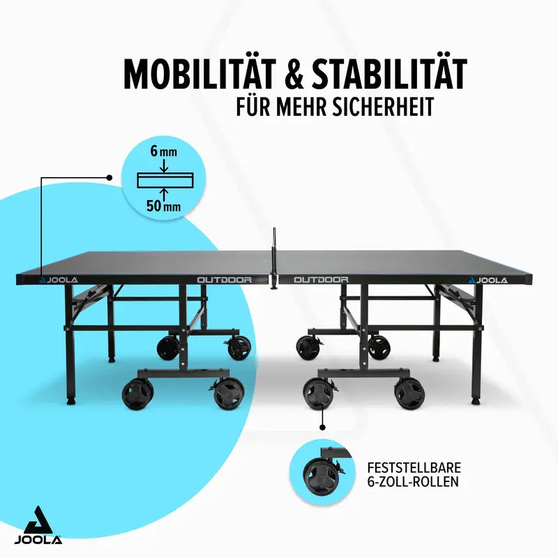 JOOLA J500A All-Weather Outdoor Table Tennis Table – Tournament-Grade, Foldable, Weather-Resistant Surface