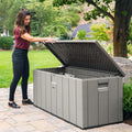 Lifetime 568-Litre Outdoor Deck Storage Box – Modern Grey Design, Model 60384U