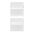 Iris USA Plastic Storage Modular Stacking Drawers Set - White - 6 qt