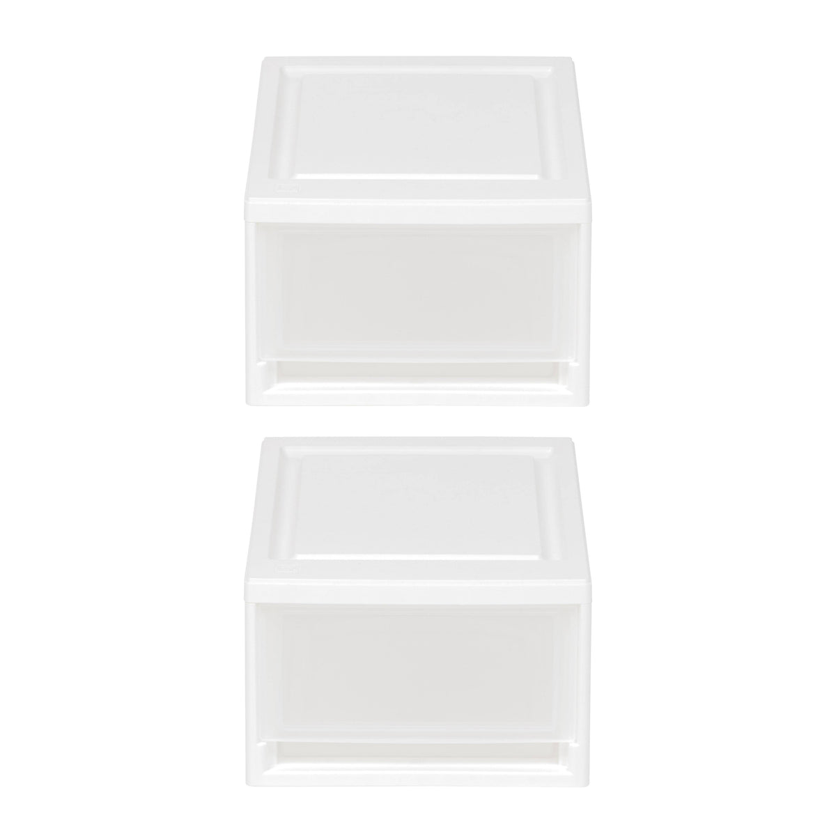 Iris USA Plastic Storage Modular Stacking Drawers Set - White - 6 qt