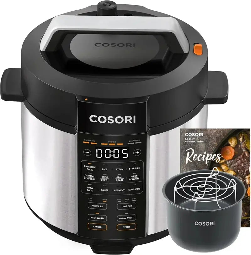COSORI 6-Quart Electric Pressure Cooker – 9-in-1 Multi-Cooker with Enhanced Safety Venting