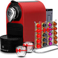 ChefWave Espresso Machine for Nespresso Compatible Capsule, Holder, Cups (Red)