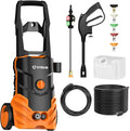 Orange Electric Pressure Washer 3800PSI 2.4GPM with 5 Nozzles, Dual Water Intake & 35FT Cord for Cars, Fences, Patios Cleaning
