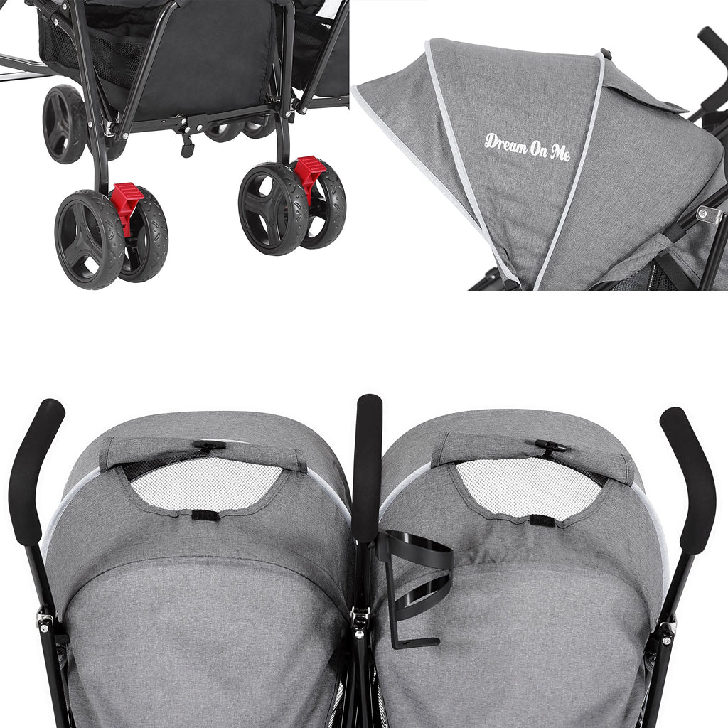 Dream On Me Volgo Lightweight Twin Umbrella Stroller