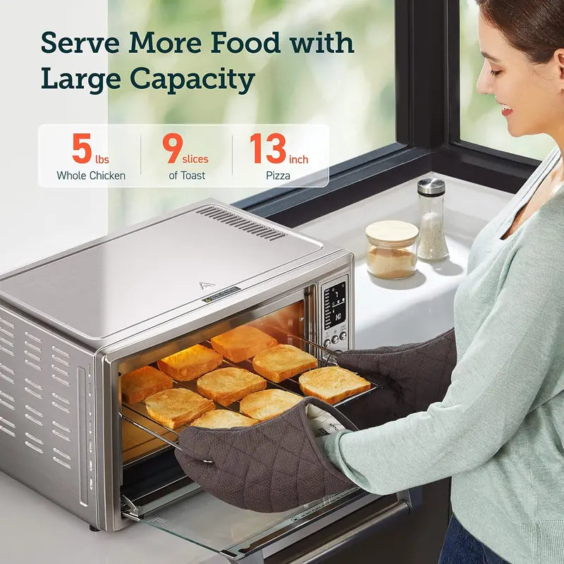 Smart 32-Quart 13-in-1 Air Fryer Toaster Oven – Wi-Fi & Voice-Controlled Convection Oven with App Integration
