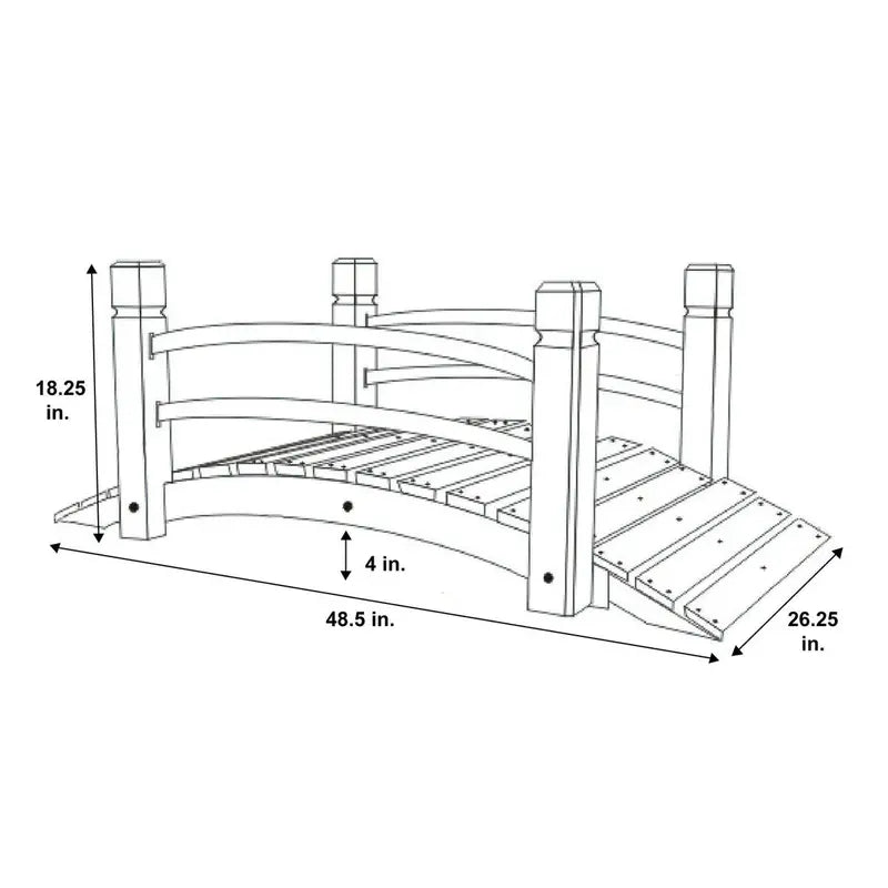 Shine Company 4 Ft. Cedar Garden Bridge – Natural