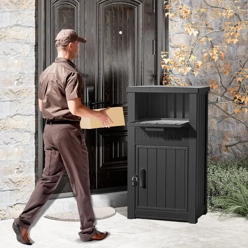 LHBGO Secure Outdoor Package Delivery Box – Lockable, Weatherproof Mail & Parcel Storage Unit