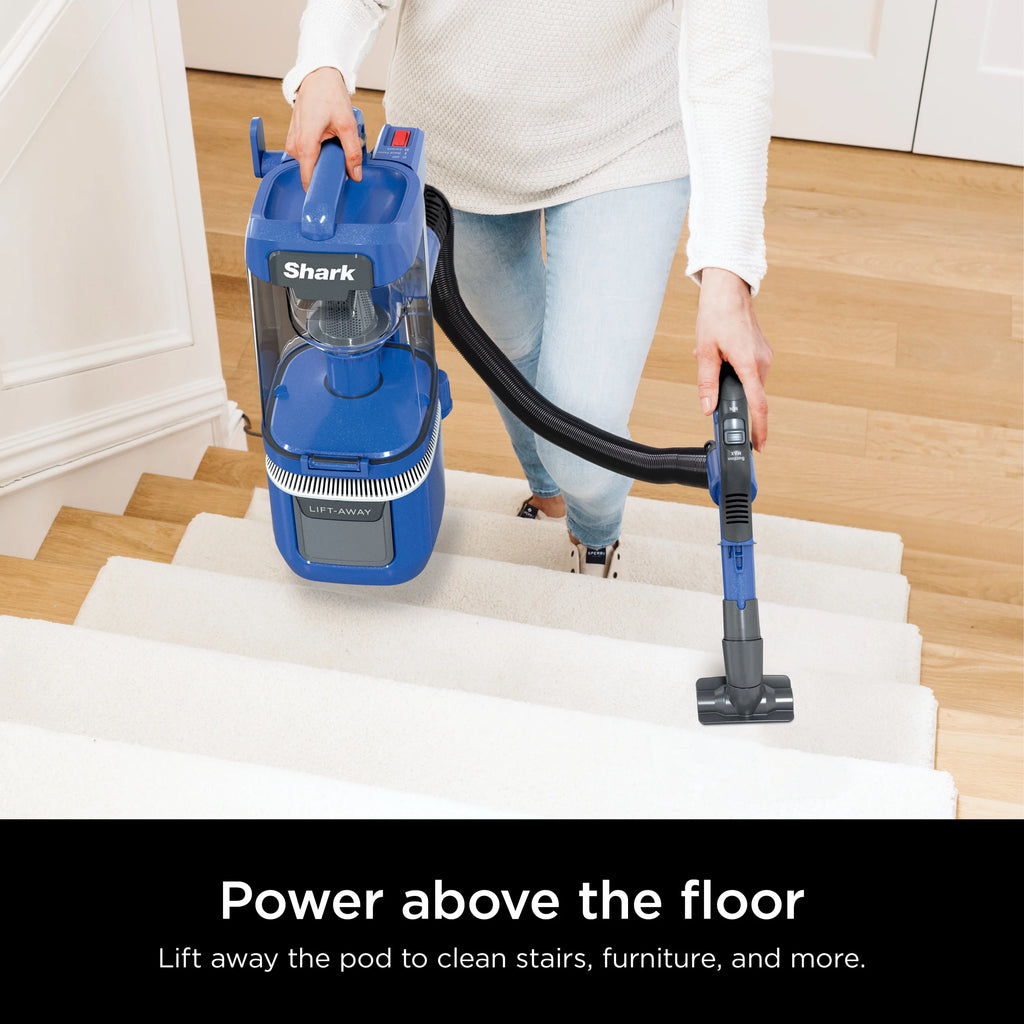 Shark Upright Vacuum, Lift - Away ADV, Pet Friendly, Bagless, with Self - Cleaning Brushroll, Hard Floor and Carpet, Anti Allergen & Lightweight Design, LA360, Blue