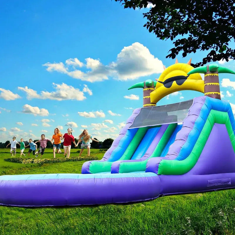 Relunch 26-Foot Inflatable Dual-Lane Water Slide for Kids & Adults – PVC Outdoor Splash Park with Blower & Pool
