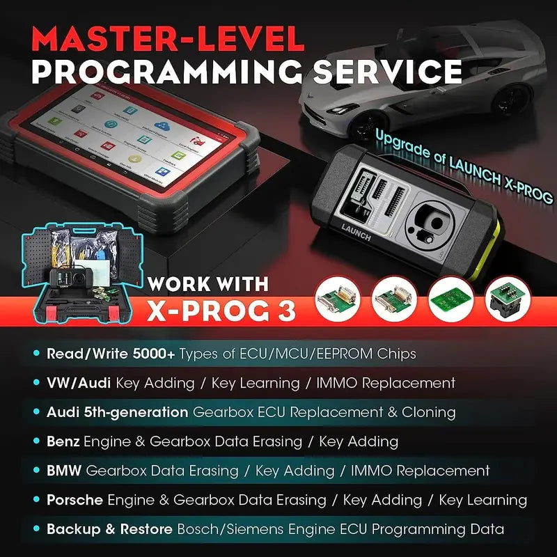 LAUNCH X431 IMMO Elite Diagnostic Tool – Key Programming, ECU Cloning, CAN FD & DOIP Support, 2-Year Free Updates