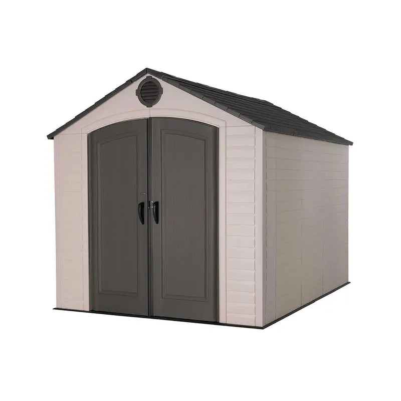 Lifetime 8′ x 10′ Outdoor Storage Shed – Durable Polyethylene Structure with Lockable Door