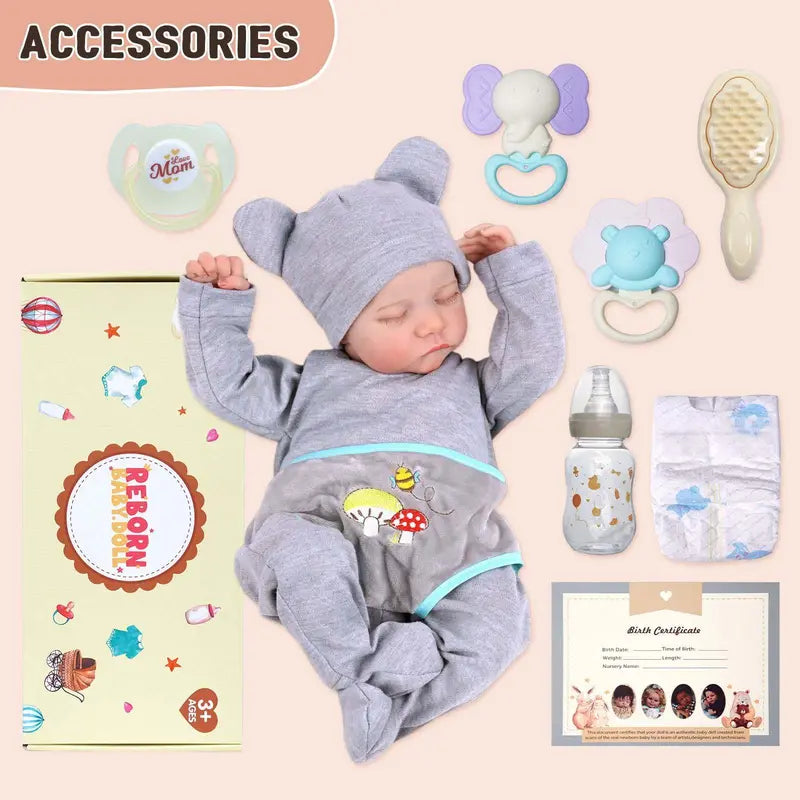 Lifelike 20″ Reborn Baby Boy Doll – Realistic Vinyl, Soft Body with Outfit & Toy Gift Set