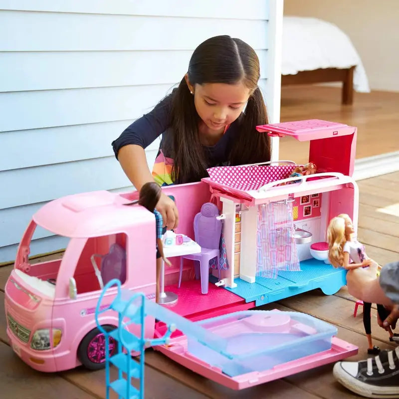 DreamCamper 3-in-1 Transforming Toy Vehicle – Approx. 3-Foot Playset with Pool, Truck & Boat Modes + 50 Accessories (Ages 3–7)
