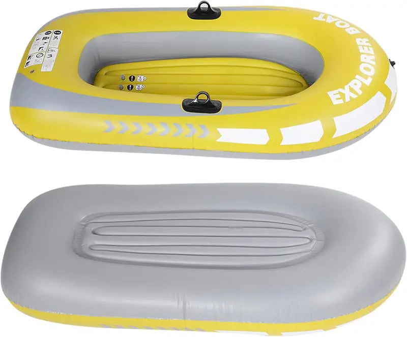 Dual-Chamber Inflatable Kayak Set – 2-Person Sport Raft with Welded Oar Locks, Grab Handles, Bow Rope & Ergonomic Design