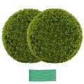 Set of Two 20-Inch Faux Boxwood Topiaries – Outdoor-Ready Round Hedge Balls with Fluffy Texture