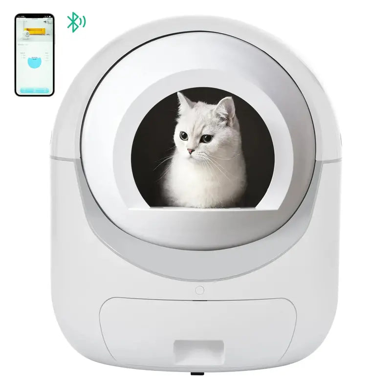SmartPaws Automatic Self-Cleaning Cat Litter Box, App-Controlled, Multi-Cat, 10L Capacity