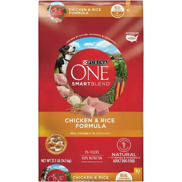 Purina ONE SmartBlend Chicken & Rice Formula 31.1 lb Bag – Adult Dry Dog Food