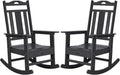Set of 2 All-Weather HDPE Rocking Chairs – Oversized Porch Rockers for Garden, Deck or Patio Use