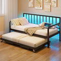 Rolanstar Adjustable Twin Daybed – Modern Charging Station Bed with Integrated LED Lighting