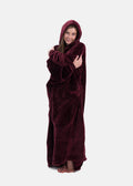 The Comfy Dream Long, Lightweight Floor Lenght Microfiber Fleece Wearable Blanket, One Size Fits All, Burgundy