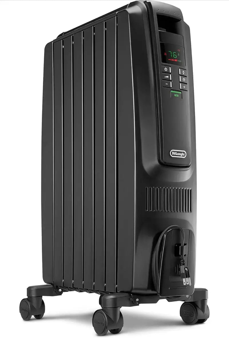 De'Longhi Dragon TRD40615EBKCA Oil-Filled Radiator Heater — 1500W Quiet Operation with Timer and Eco Mode