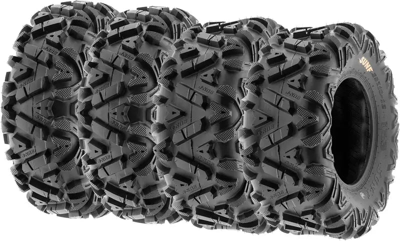Set of 4 ATV/UTV All-Terrain Tires – 25×8-12 Front & 25×10-12 Rear A033 Tubeless Radials (6-PR)
