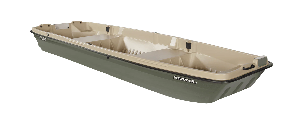 Pelican - Boat Intruder 12 - Jon Fishing Boat - 12 Ft. - Great for Hunting/Fishing, Khaki/Beige