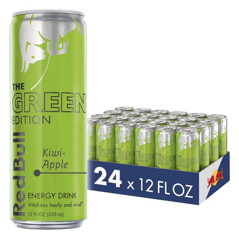 Red Bull Kiwi Apple Energy Drink – 24-Pack, 12 fl oz Cans (Green Edition)