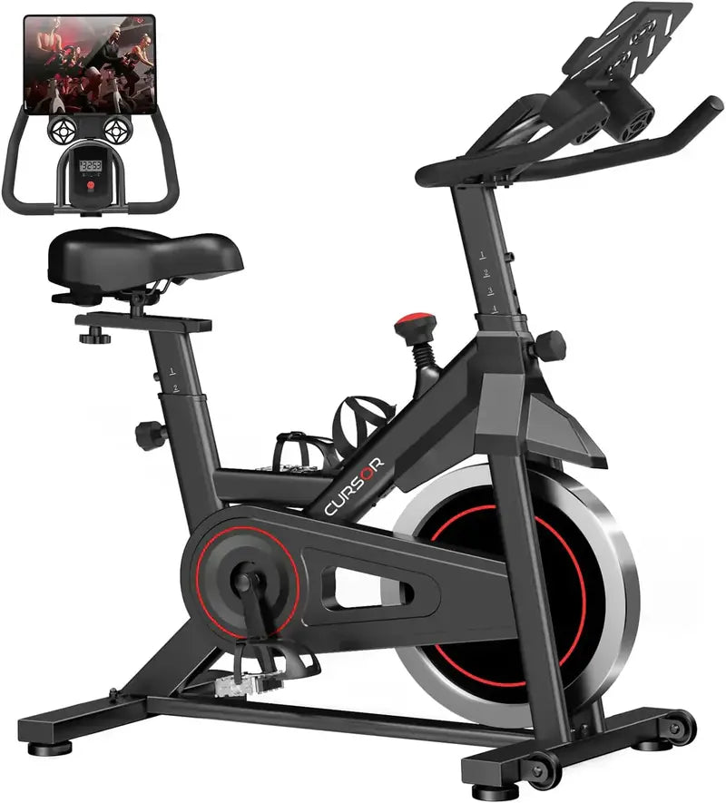 CURSOR FITNESS Heavy-Duty Exercise Bike – 300 LB Capacity, Silent Belt Drive Home Trainer