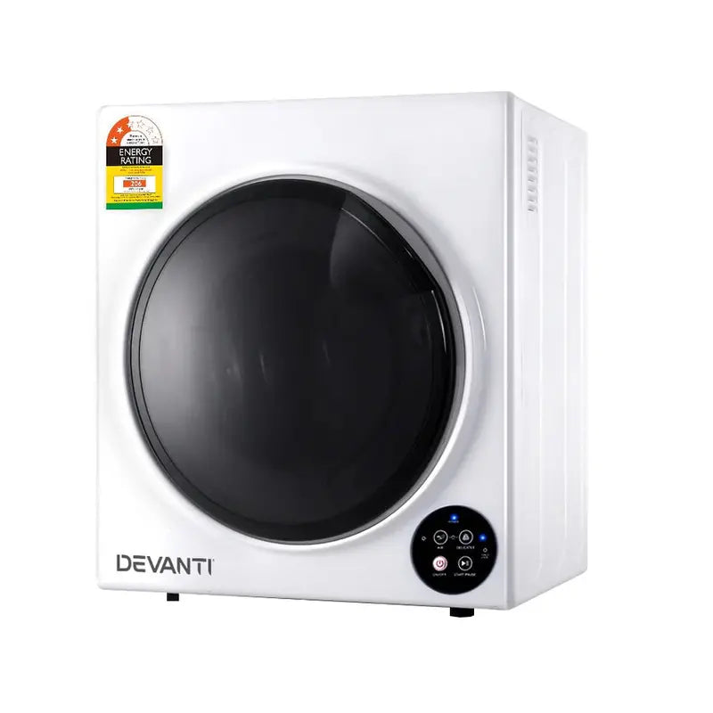 Devanti 5kg Fully Automatic Tumble Dryer – Compact Black Laundry Appliance