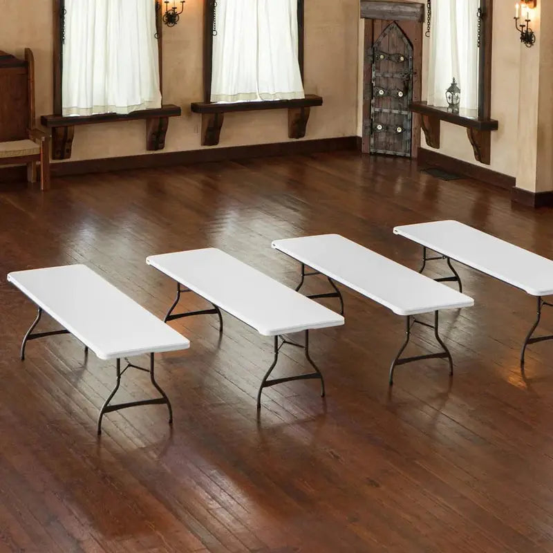 Lifetime Commercial-Grade 8 ft Folding Table – Stackable 4-Pack