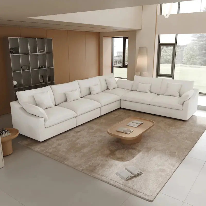 Large Linen Corner Sectional Sofa – Modular Living Room Couch Set