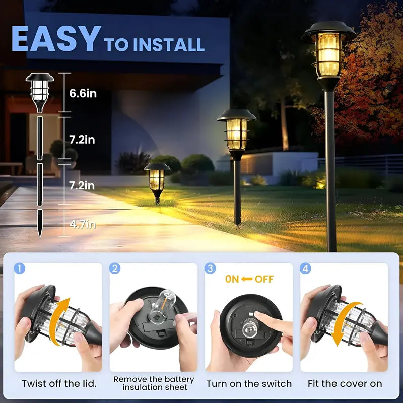SolarGlow 6-Piece Solar-Powered Garden Light Kit – Weatherproof & Auto-On