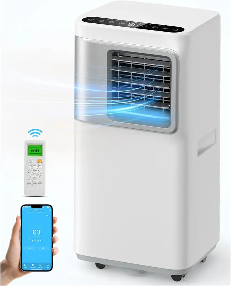 Smart 16,000 BTU Portable Air Conditioner — 5-in-1 WiFi AC Unit (Cool/Fan/Dehumidify/Heat/Air Purify), No Drainage Required, App-Controlled