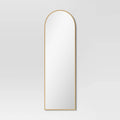 20" x 65" Arched Metal Leaner Mirror Brass - Threshold