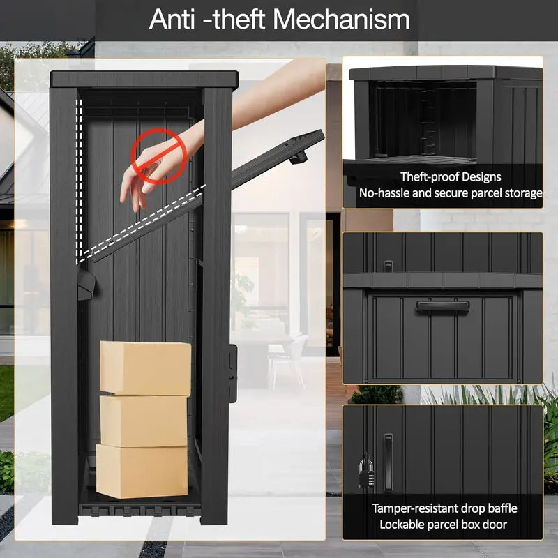 LHBGO Secure Outdoor Package Delivery Box – Lockable, Weatherproof Mail & Parcel Storage Unit