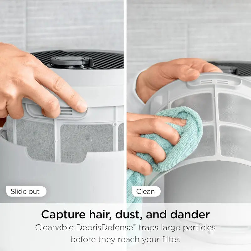 Compact Air Purifier with True HEPA Filtration – Pet Dander, Dust & Allergen Removal for Rooms up to 250 sq. ft.